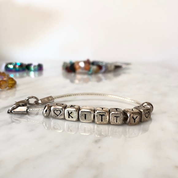 Lot of 5 Mixed Jewelry Gemstone Glass Bead KITTY Bracelets Stainless Steel Rings - Picture 8 of 10